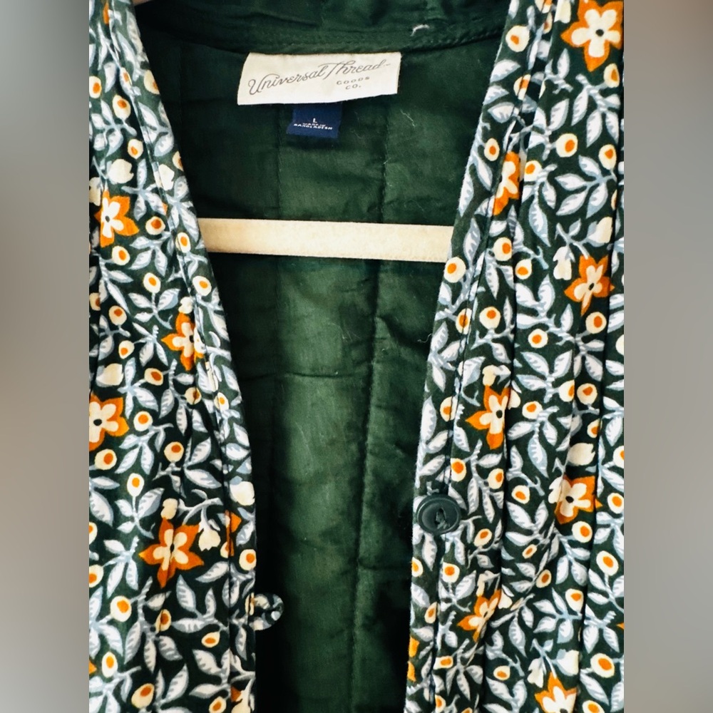 Floral Patterned Jacket - Green and Orange - Picture 3 of 9